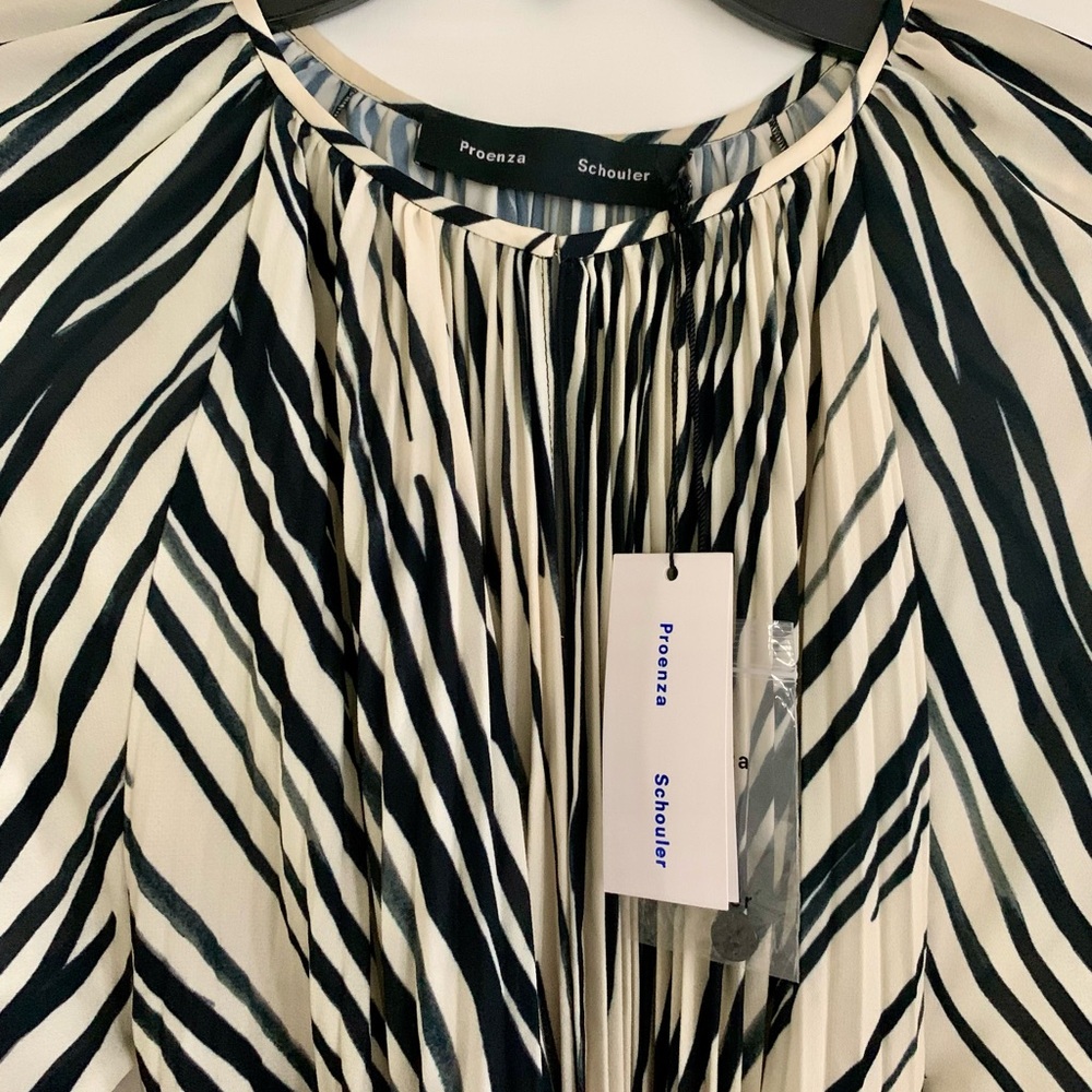 Proenza Schouler ‘Carol’ Black and White Striped Dress, Size 4, NWT - Picture 4 of 11